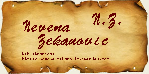 Nevena Zekanović vizit kartica